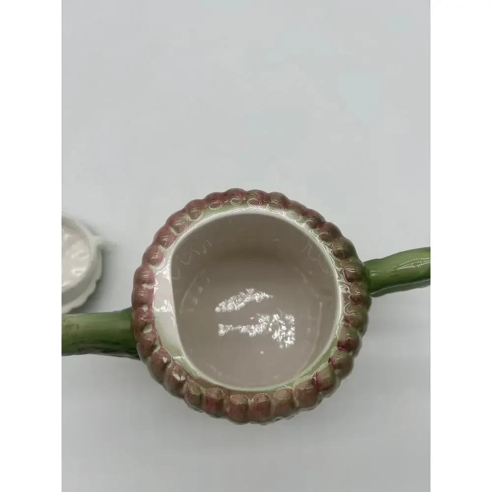 Vintage Wang’s International Asparagus Ceramic Teapot Taiwan Cottagecore Green